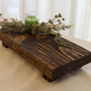 Distressed Pedestal Riser, Rustic Wood Stand, Weathered Riser, Plant Trivet, Tabletop Riser, Candle Display, Bathroom Decor, Vintage Tray